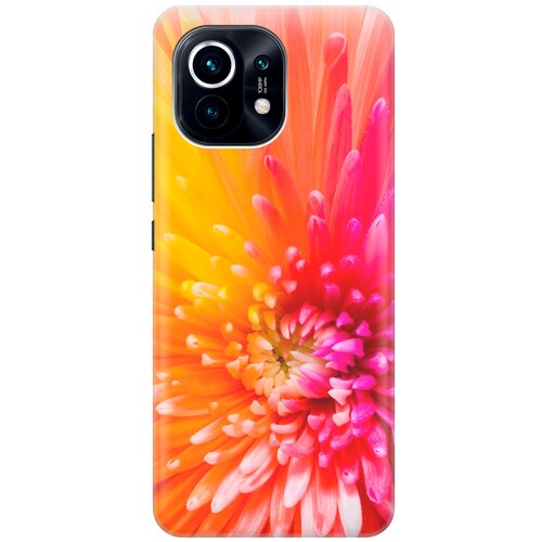 фото Ультратонкий силиконовый чехол-накладка для xiaomi mi 11 с принтом "розовая хризантема" gosso