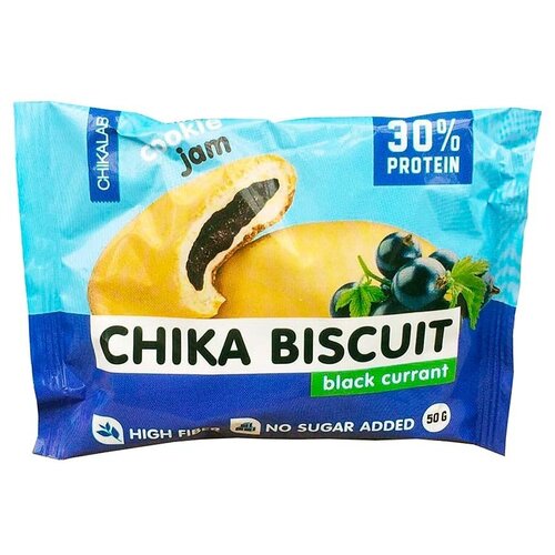 Chikalab Chika Biscuit, 50 г, черная смородина chika biscuit protein biscuit 50g banana brownie