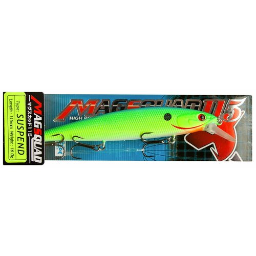 Воблер VKG Jackall Mag Squad 115SP (Blueback Chartreuse) воблер jackall aska 45sr 4 6g цвет blueback chartreuse