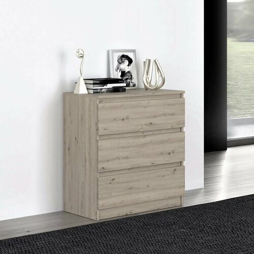 Комод 3 ящ Норд №9 (80,4х40,4х77 см), Дуб крафт серый