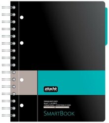 Attache SELECTION Бизнес-тетрадь Smart Book А5, клетка, 120 л., серый/бирюзовый