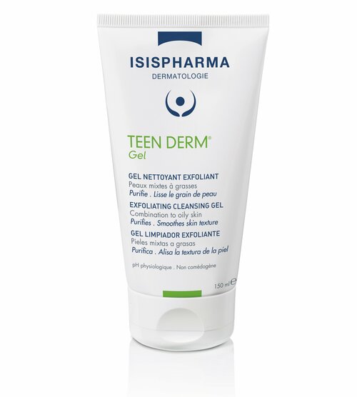 ISISPHARMA Teen Derm Gel для умывания от прыщей и чёрных точек отшелушивающий, очищающий, 150 мл