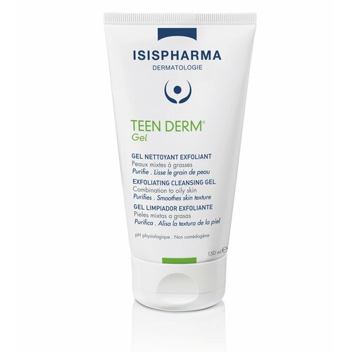 ISISPHARMA Teen Derm Gel для умывания от прыщей и чёрных точек отшелушивающий очищающий 150 мл 1754₽