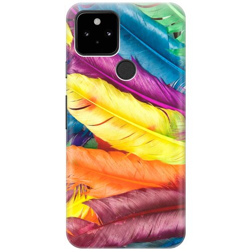 фото Re:pa накладка transparent для google pixel 5 с принтом "разноцветные перья"