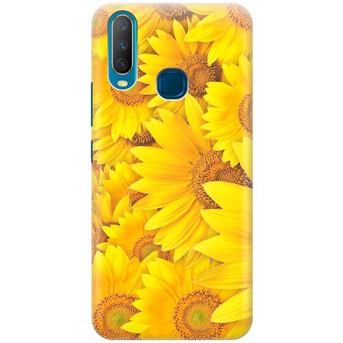 фото Ультратонкий силиконовый чехол-накладка для vivo y17 / y3 / y12 / y15 с принтом "море подсолнухов" gosso