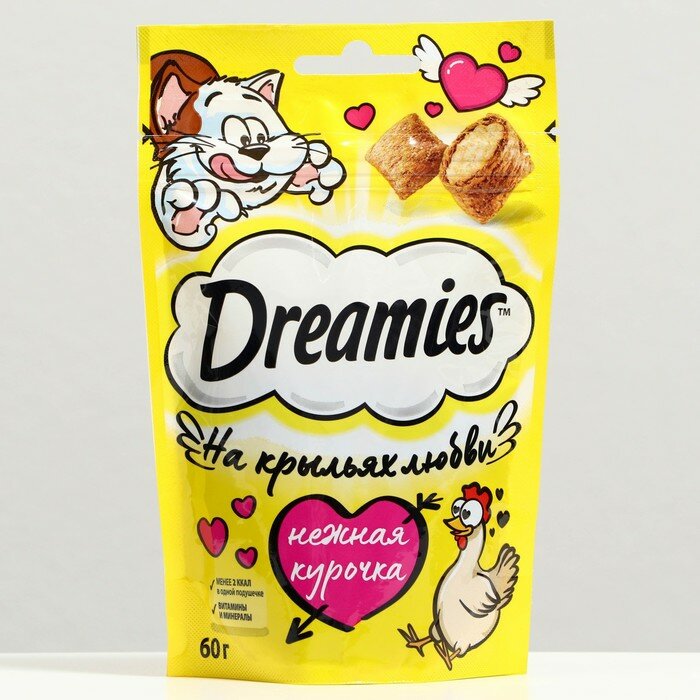 Лакомство Dreamies для кошек, курица, 60 г