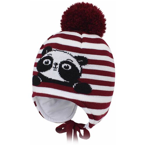 фото Шапка prikinder, размер 50-52, красный, белый