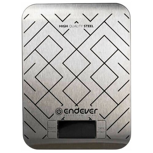 Весы кухонные электронные Endever Chief-537, серебристый / стальной с рисунком / от 1г до 5кг