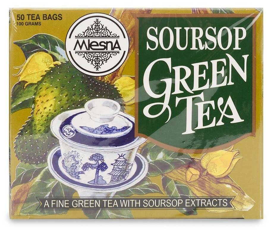 Чай зеленый Mlesna с ароматом саусепа (саусэпа) в пакетиках, 50шт. * 2гр. - фотография № 1
