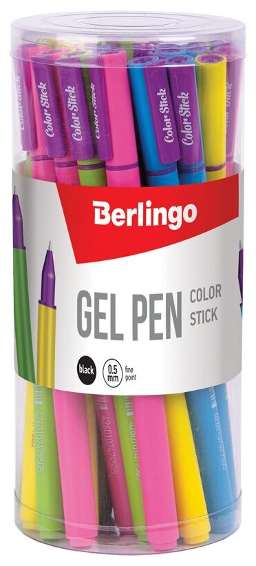ручка гелевая черная BERLINGO Color Stick 0,5мм - фото №1