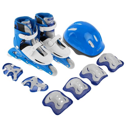 фото Набор ролики раздвижные+защита, размер 30-33, колеса pvc 64 мм, пластиковая рама 4605229 onlitop