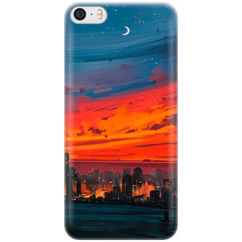 фото Re:pa накладка transparent для apple iphone se / 5s / 5 с принтом "ночь и мегаполис"