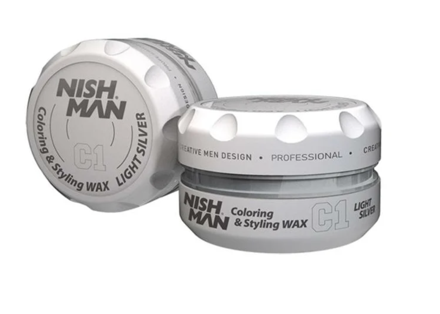 NISHMAN Цветной крем-воск для волос цвет пепельный, NISHMAN C1 LIGHT GREY HAIR PREMIUM COLORING WAX, 100 мл