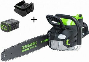 Цепная пила аккумуляторная Greenworks Арт. 2008307UA, 82V, 51 см, бесщеточная, с 1хАКБ 2.5 Ач. и ЗУ - фотография № 10