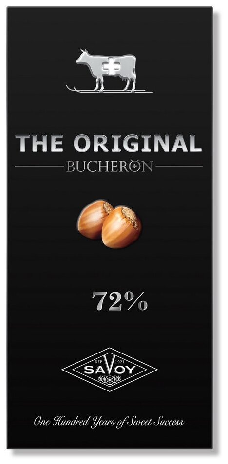 Шоколад BUCHERON BUСHERON THE ORIGINAL 72% горький с фундуком 100 г - фотография № 1