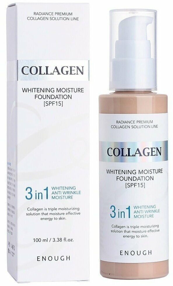 Enough тональный крем Collagen Whitening Moisture Foundation, SPF 15, 100 мл, оттенок: тон №23, 1 шт.