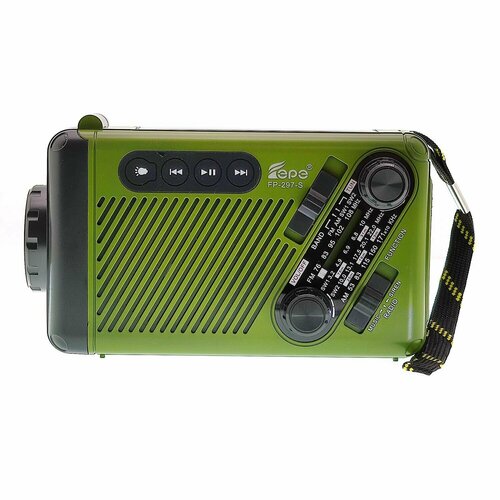 Радиоприёмник аккумуляторный USB TF Bluetoothдинамо заряд солнч панель Fepe FP-297-S 238100₽