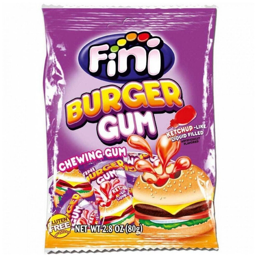 Жевательная резинка Fini Burger gum 80 гр