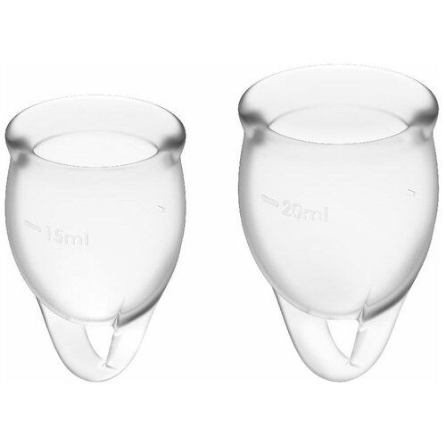 Набор прозрачных менструальных чаш Feel confident Menstrual Cup прозрачный