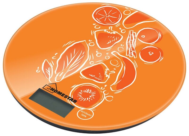 Весы кухонные электронные Homestar HS-3007S, до 7 кг, оранжевые
