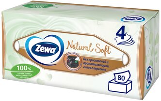 Салфетки Zewa Zewa Natural Soft, 80 шт.