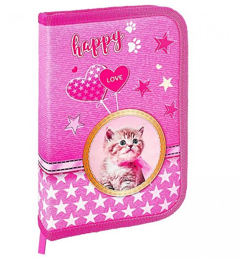 BRAUBERG Пенал Happy kitten 270308, розовый