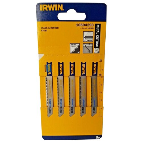 Набор пилок для электролобзика Irwin 10504293, 5 шт. набор пилок для электролобзика irwin 10504232 5 шт