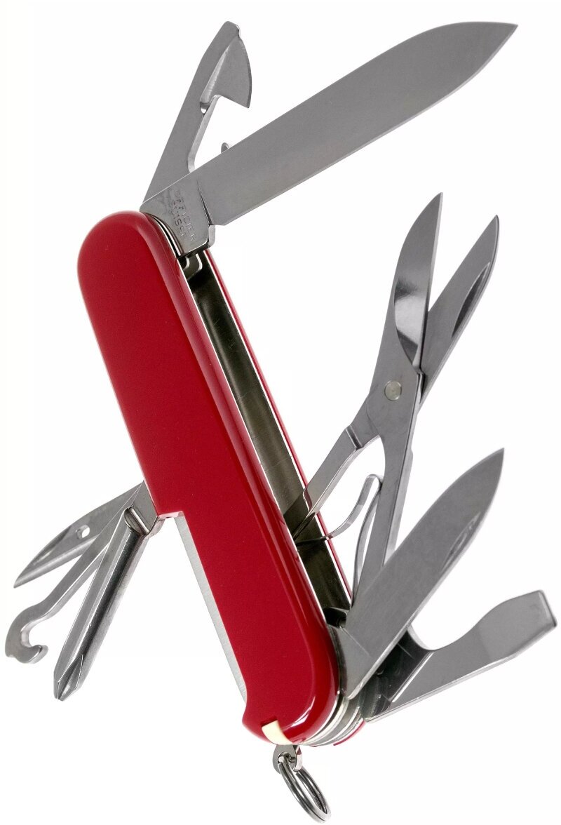 Нож VICTORINOX "Super Tinker", многофункциональный, нержавеющая сталь, красный