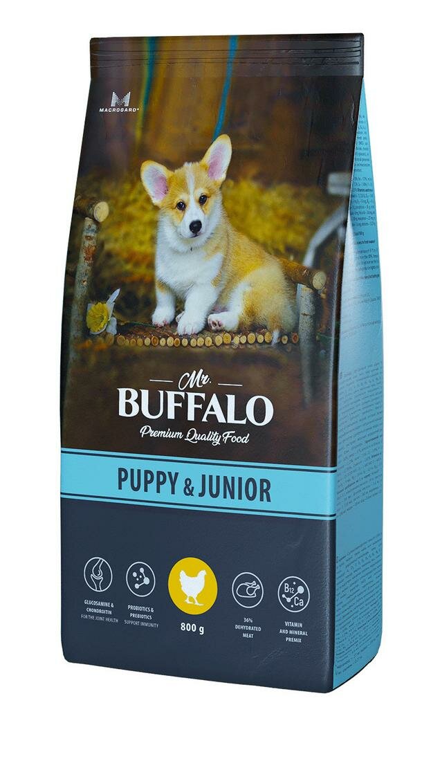 Mr.Buffalo Puppy & Junior сухой корм для для щенков и юниоров средних и крупных пород Курица