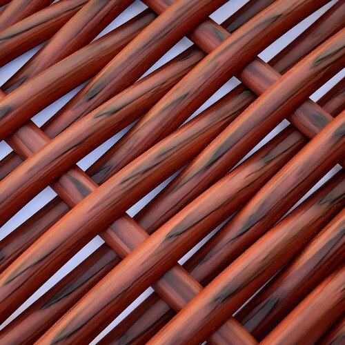 ЭкоРотанг Полутрубка Красное дерево 7 мм, искусственный ротанг.