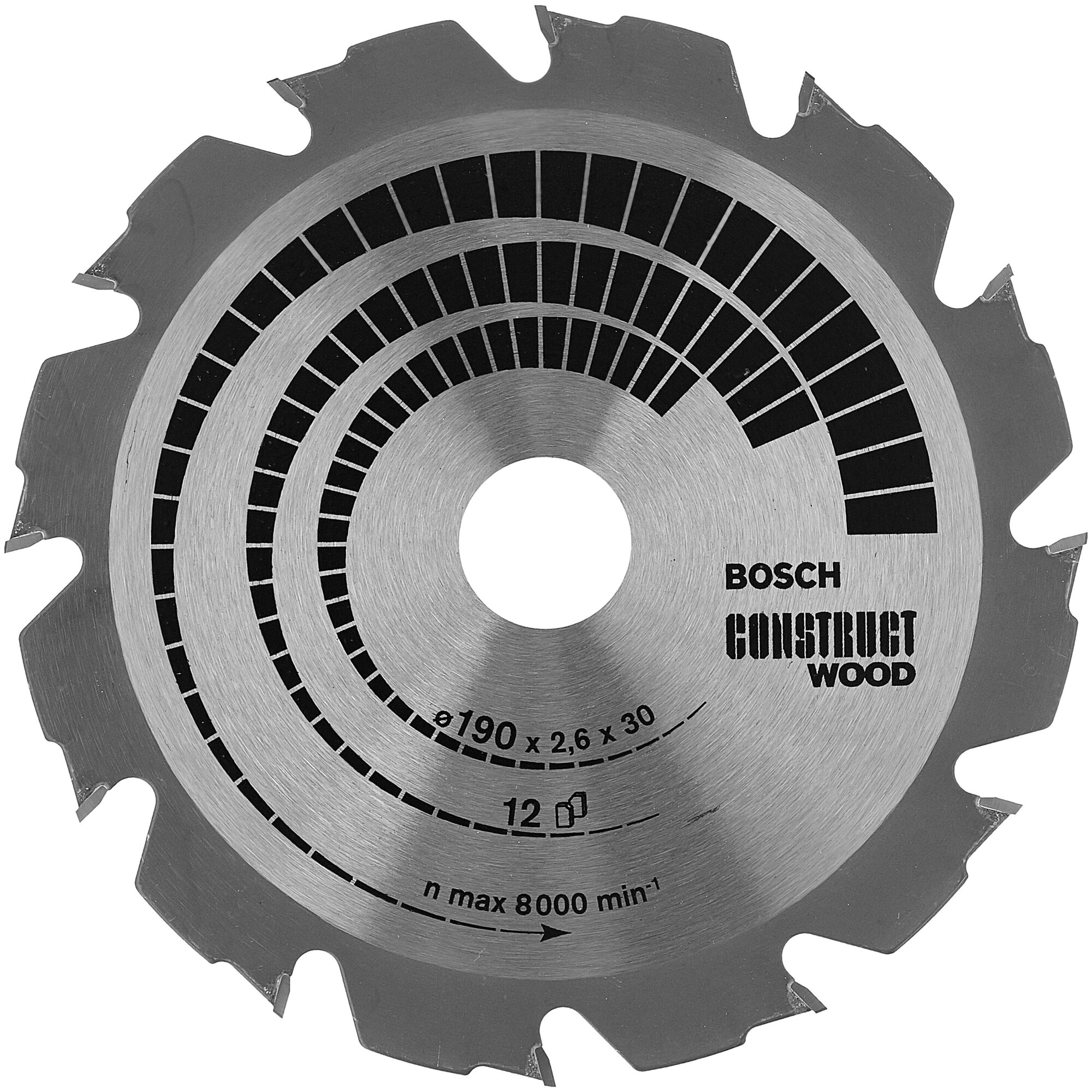 Диск пильный по строительной древесине 190х30 мм Bosch 2.608.640.633