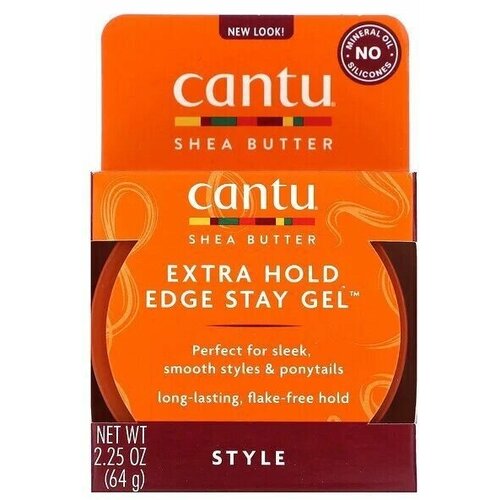 Cantu, Масло ши для натуральных волос, гель Extra Hold Edge Stay, 64 г