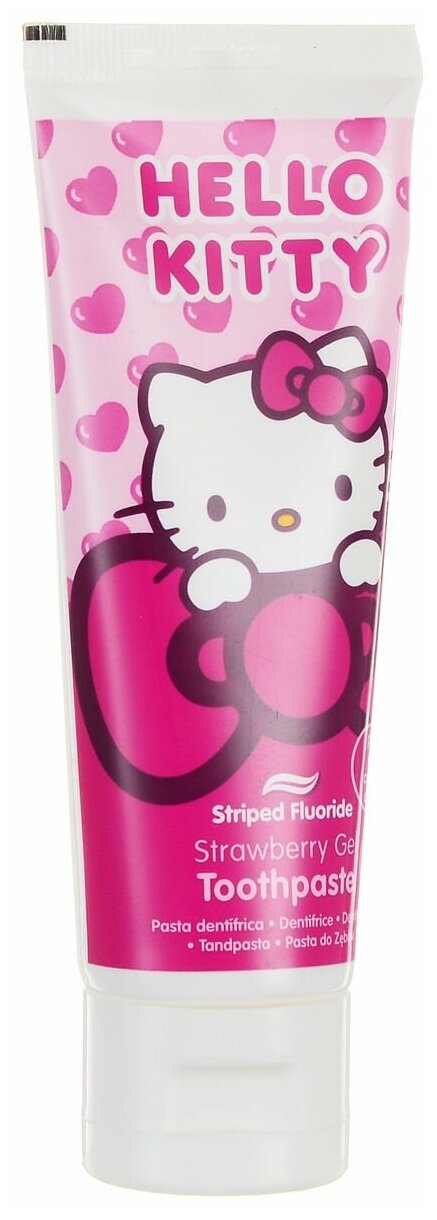 Зубная паста-гель Hello Kitty Toothpaste с клубничным вкусом,артикул НК-1, цвет упаковки - розовый, 75 мл