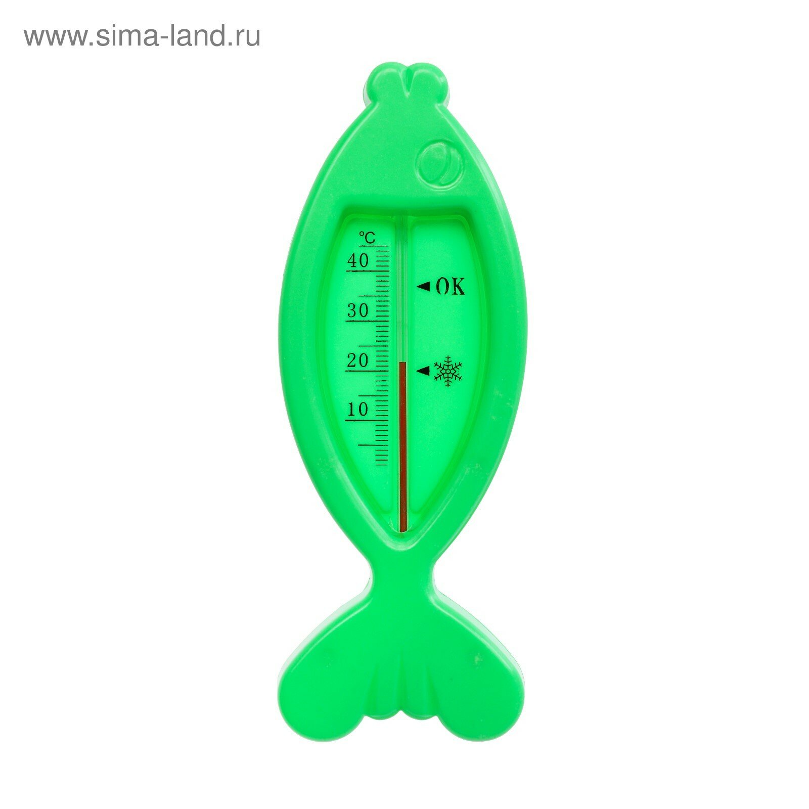 Термометр "Рыбка", Luazon, детский, для воды, пластик, 15.5 см, зеленый