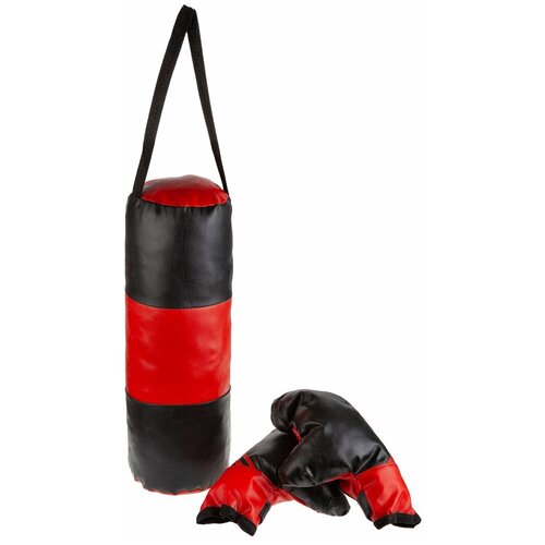 Набор для бокса Тутси Юный боксер, большой, 1.2 кг, красный/черный