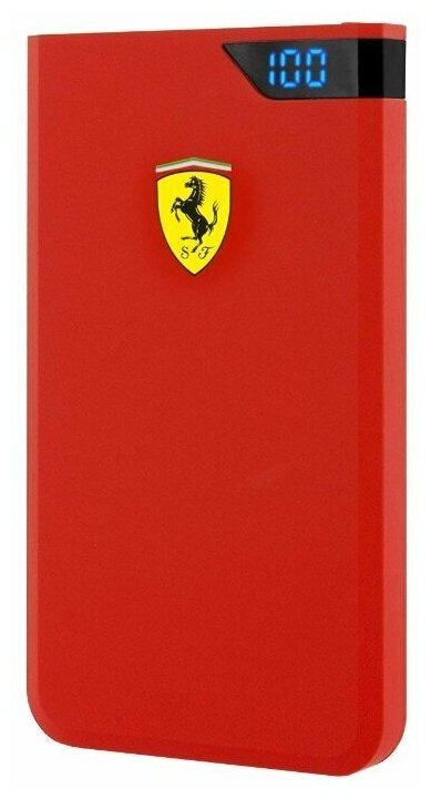 АКБ внешняя Ferrari 10000 mAh, цифровой дисплей, 2 USB Rubber Red