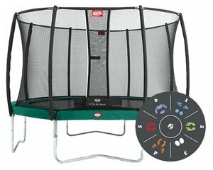 Каркасный батут Berg Favorit Tattoo + Safety Net Deluxe 430 430х430х270 см