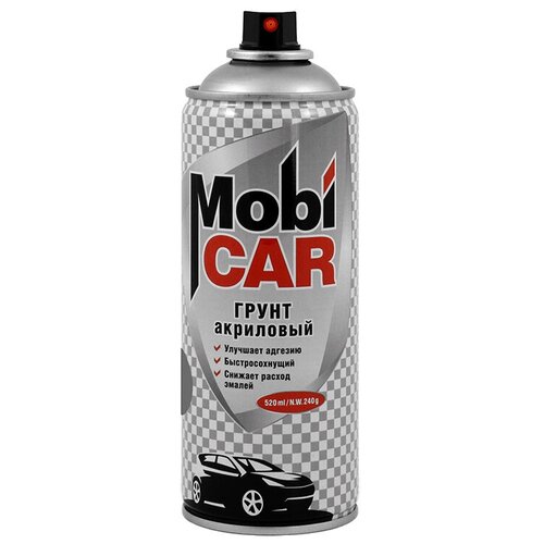 Грунт MobiCAR акриловая, серый, матовая, 520 мл