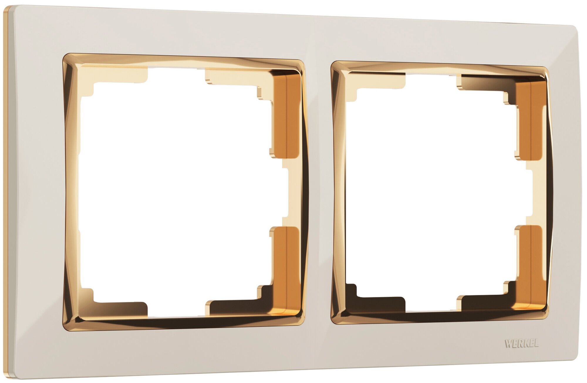 Werkel Snabb Рамка на 2 поста слоновая кость / золото (WL03-Frame-02-ivory-GD)