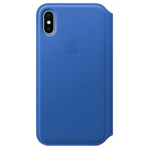 Чехол Apple Folio кожаный для iPhone X, electric blue