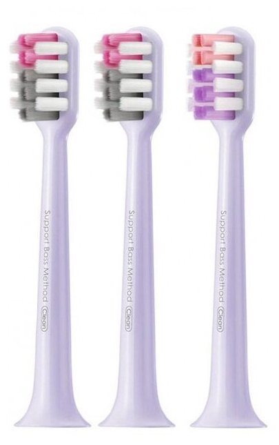 Насадка для электрической зубной щетки Dr.Bei Sonic Electric Toothbrush BY-V12 Head, фиолетовый 3 шт
