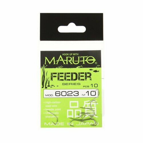 фото Крючки фидерные maruto feeder 6023, цвет ni, № 10, 10 шт.