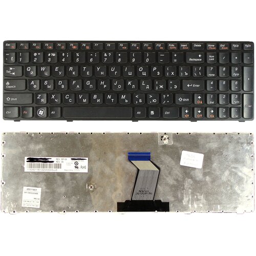 Клавиатура для ноутбука Lenovo Y570 черная рамка pn Y570-RU MP-10K5 25011789 MP-10K53SU-686 950₽