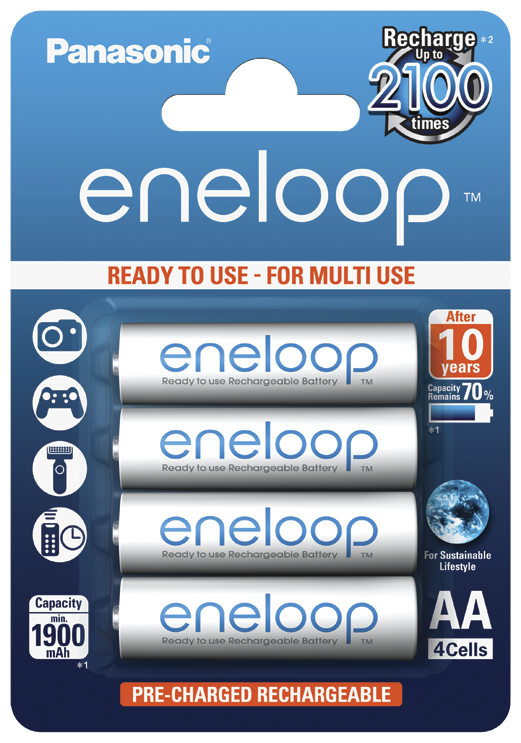 Аккумулятор ENELOOP Panasonic LR6 AA 1900 mAh R2U (уп 4 шт)