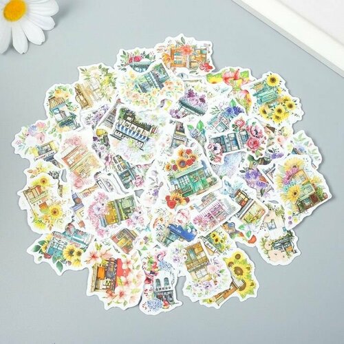 Наклейки для творчества Цветочные лавки набор 50 шт 45х65х11 см 514₽