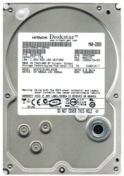 Жесткий диск Hitachi HDS721010KLA330 1Tb SATAII 3,5" HDD