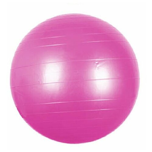 фото Сиреневый мяч для фитнеса гимнастический silapro, пвх, 65см, 800гр, в коробке