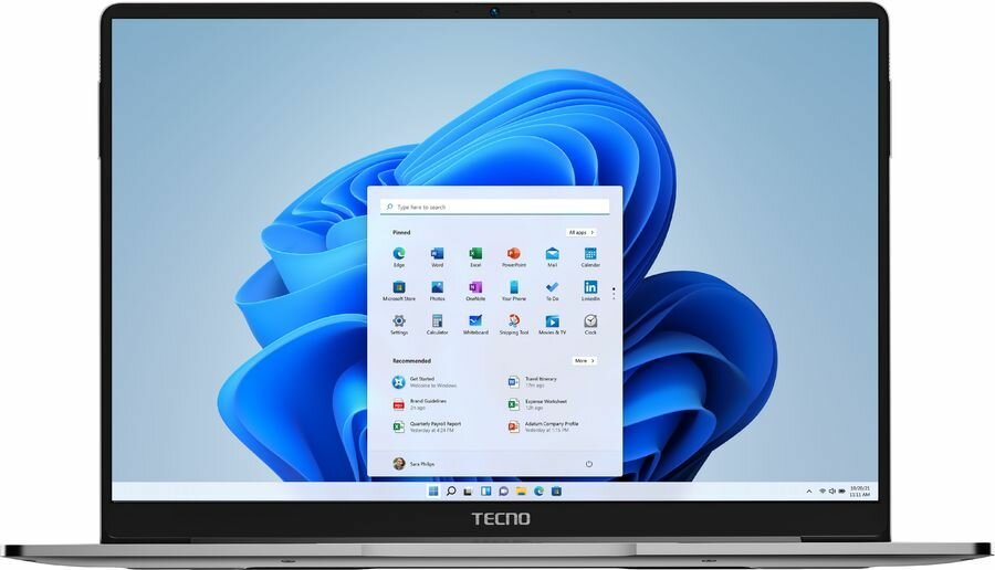 Ноутбук TECNO MegaBook T1 71003300133, 14.1", IPS, Intel Core i5 1155G7 2.5ГГц, 4-ядерный, 16ГБ LPDDR4, 512ГБ SSD, Intel Iris Xe graphics , Windows 11 Home, серый
