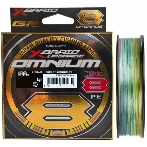 Шнур плетёный PE YGK X-B OMNIUM X8 UPGRADE 300m 6,0 нагр.42 kg шнур плетеный ygk x braid upgrade omnium x8 200m 0 6 14lb 6 4kg