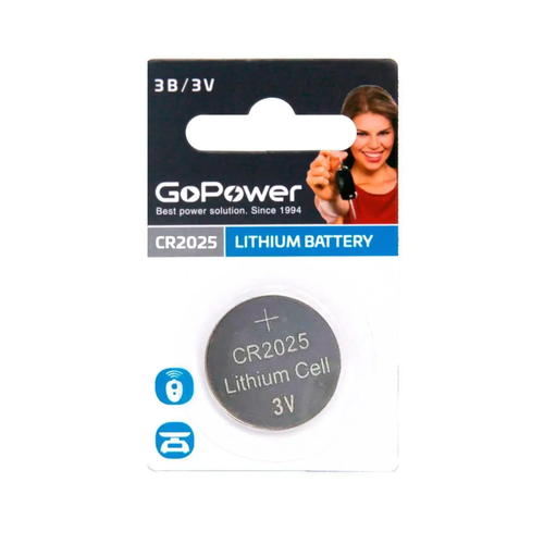 батарейка duracell high power lithium cr123 3 в bl1 Гоу Паувер / Go Power - Батарейка Lithium Battery CR2025 3V 1 шт
